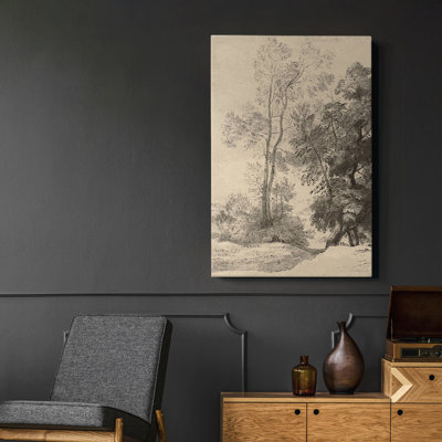 Croquis rétro CII, peinture sur toile encadrée
