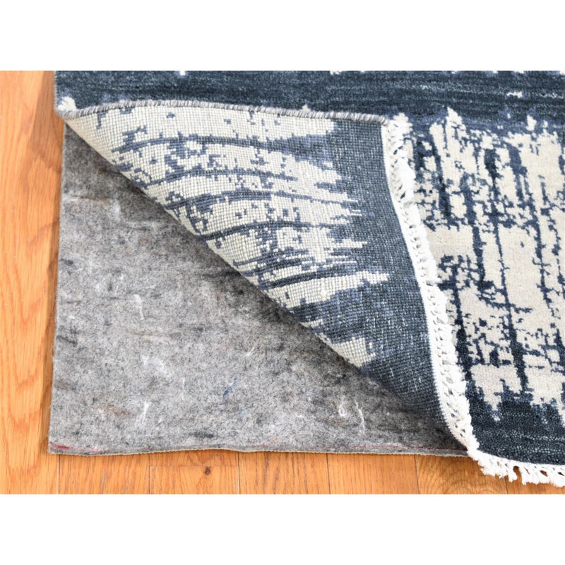 2'x2'4" Ivory Wool Cardiac Design Modern Hand Knotted Squarish Mat Rug A0422098A7344EC69C56F32622DBF317