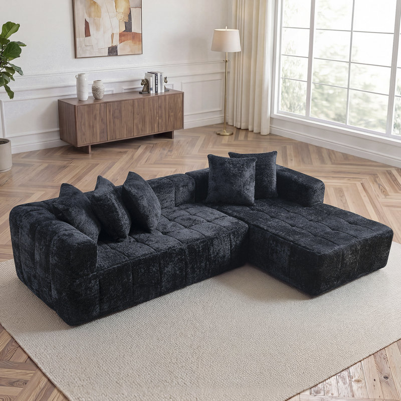 Canapé modulaire 107,9 pouces Cloud, Noir