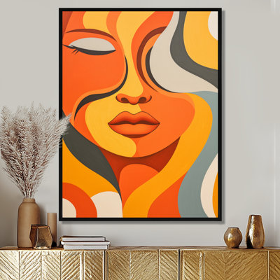 Flower Power Retro Beauty - Abstract Portraits Wall Art Living Room