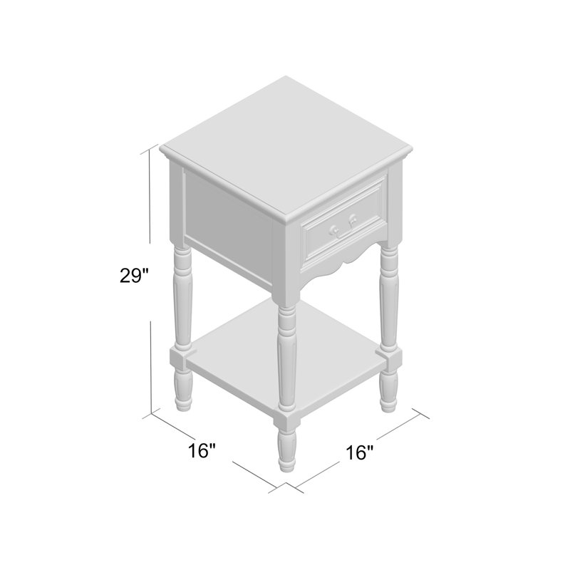 Liscomb 29" H Side Accent Table Nightstand, Dark Brown