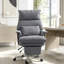 Chaise de bureau inclinable en velours côtelé avec repose-pieds et soutien lombaire