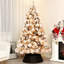 Arbre de Noël 6,5 pi, 350 lumières, élégance floquée par la neige, 1107 pointes, base en métal, arbre artificiel Holiday