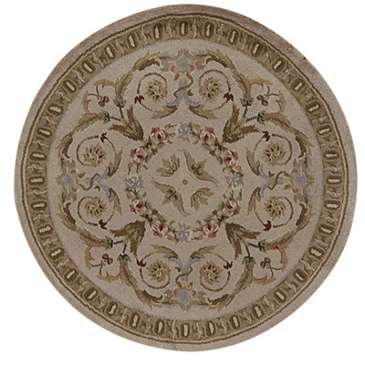Hand Knotted Wool Area Rug in Beige