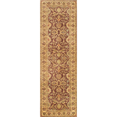 Ferehan Hand-Knotted Plum Wool Area Rug