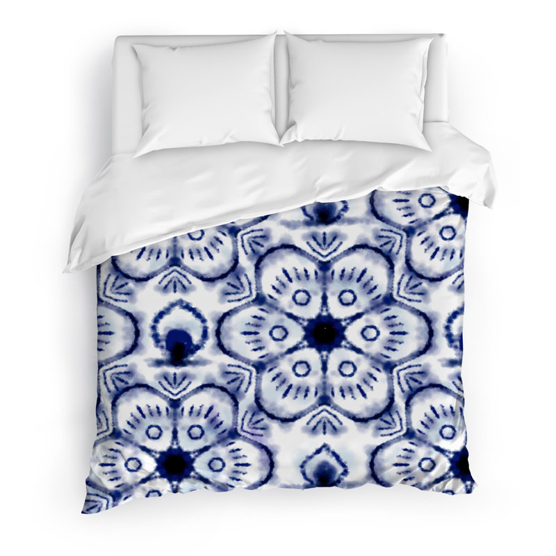 Shibori Scape Polyester Twill Duvet Cover, King Duvet Cover + 2 Pillow Cases
