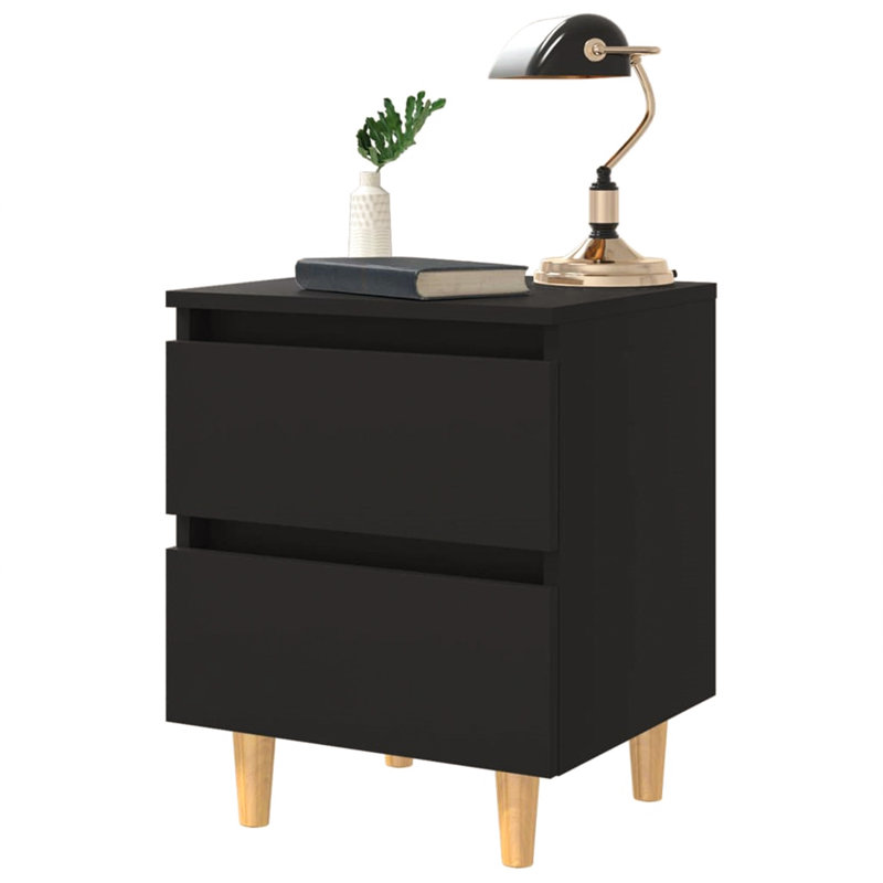 Mode 40cm W Manufactured Wood Bedside Table, Black