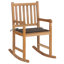 Chaise berçante d'extérieur avec coussin en bois de teck-1005074373