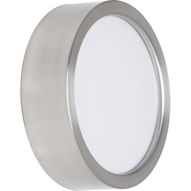 Nitesh Acrylic LED Flush Mount, Brushed Nickel, 2.5" H x 9" W x 9" D
