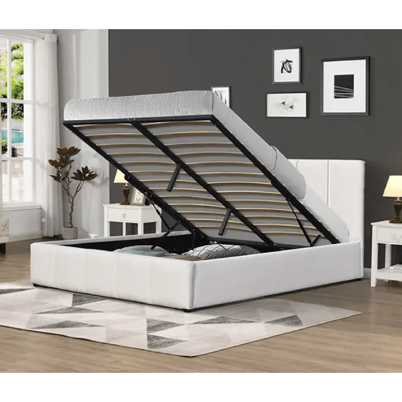 Lit avec rangement Yassiel, Blanc