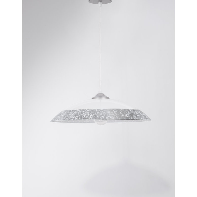 1 - Light Single Pendant, Silver/White