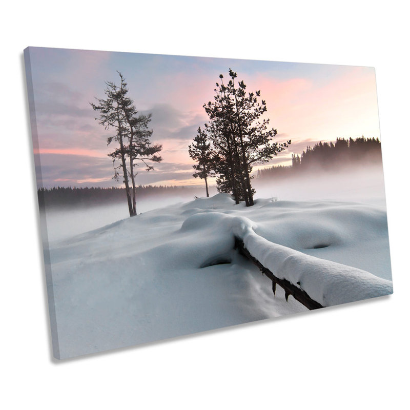 Frozen Lake Landscape Snow - Wrapped Canvas Art Prints, 30.5cm H x 45.7cm W