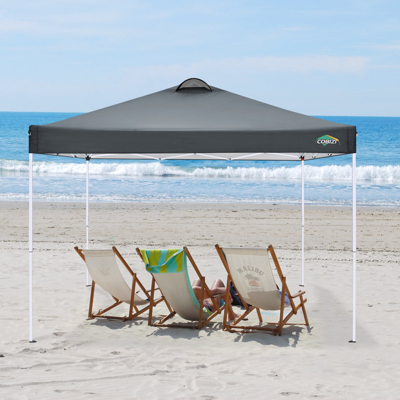 10 Ft. W X 10 Ft. D Steel Pop-Up Waterproof Canopy Tent Ez Outdoor Patio Market Backyard Canopy, Grey