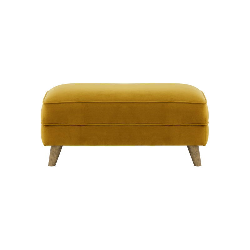 Conrad 100cm Wide Rectangle Solid Colour Ottoman, Mustard Yellow