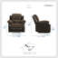 Fauteuil inclinable traditionnel en microfibre texturée et similicuir de 38 po Suisun avec poignée inclinable, structure en bois massif et contreplaqué