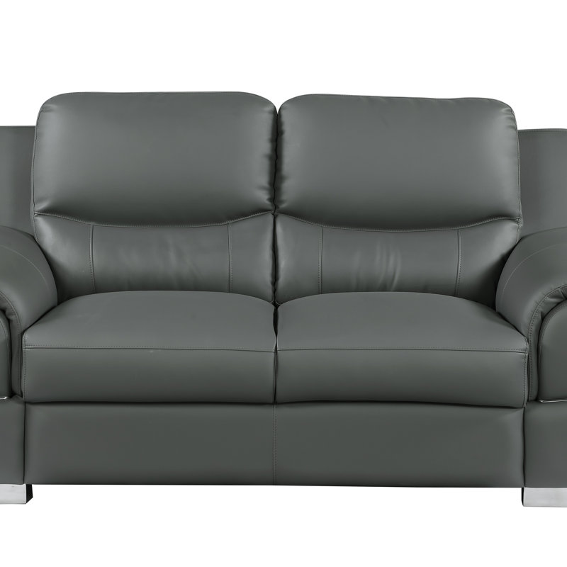 Causeuse en cuir, Gris