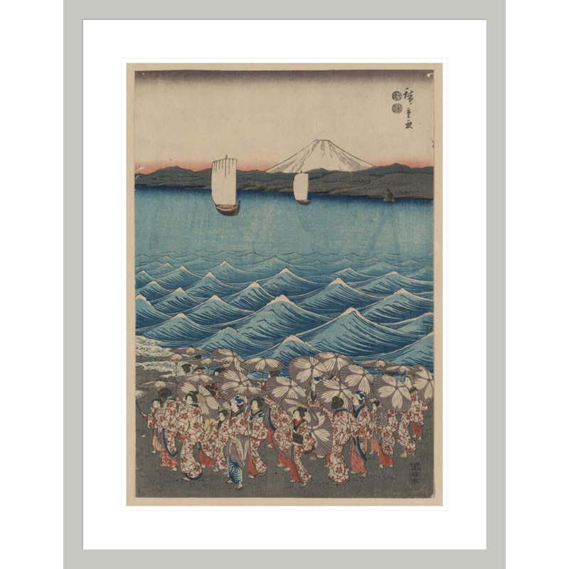 Célébration d'ouverture du sanctuaire de Benoîten à Enoshima par impression giclée encadrée, 29.5" H x 22.92" W