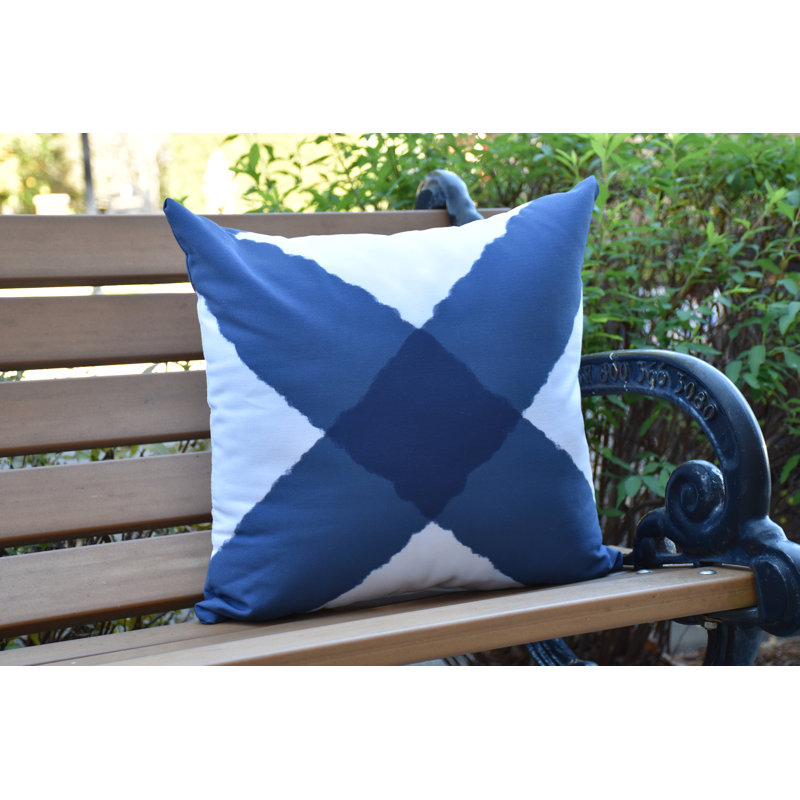 Nantucket Outdoor Reversible Throw Pillow, Navy, 20"x20"