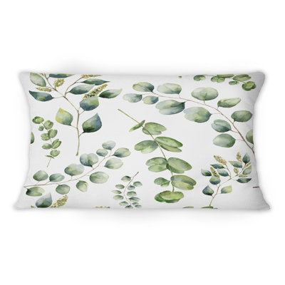Coussin Eucalyptus Branches On White III