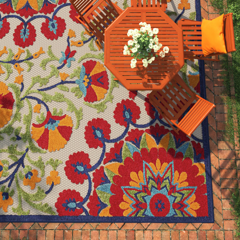 Lensing Floral Indoor / Outdoor Area Rug, Rectangle 160 x 226cm