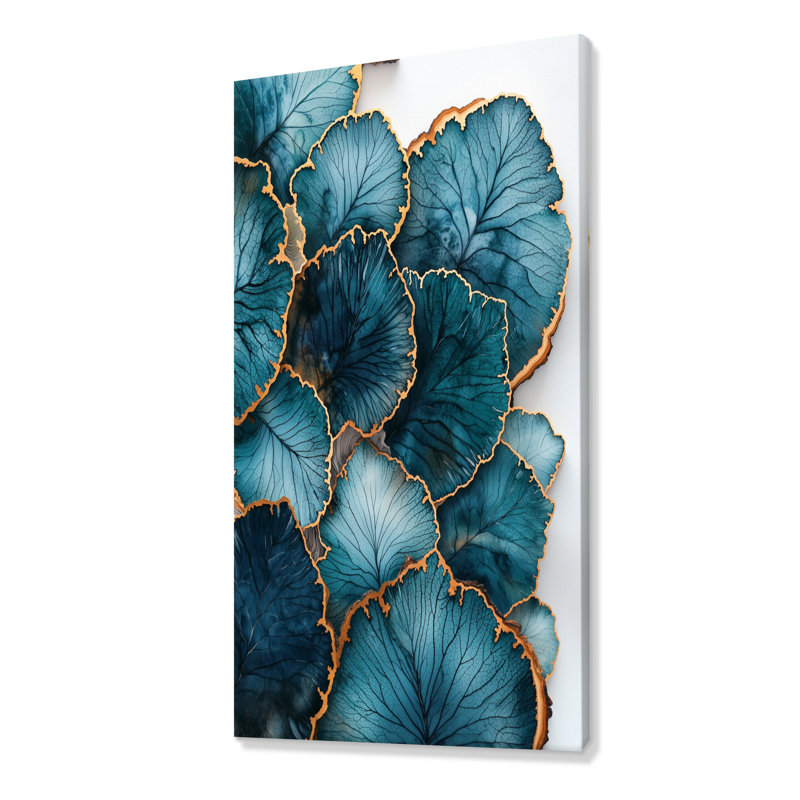 Agate, rivière des feuilles, diapositive en bois I - feuilles, impressions encadrées, H 60 po x l 28 po, Toile tendue