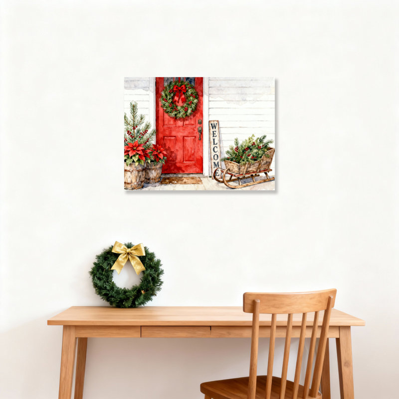 «Door Welcome», art mural sur toile, H 16 po x l 24 po