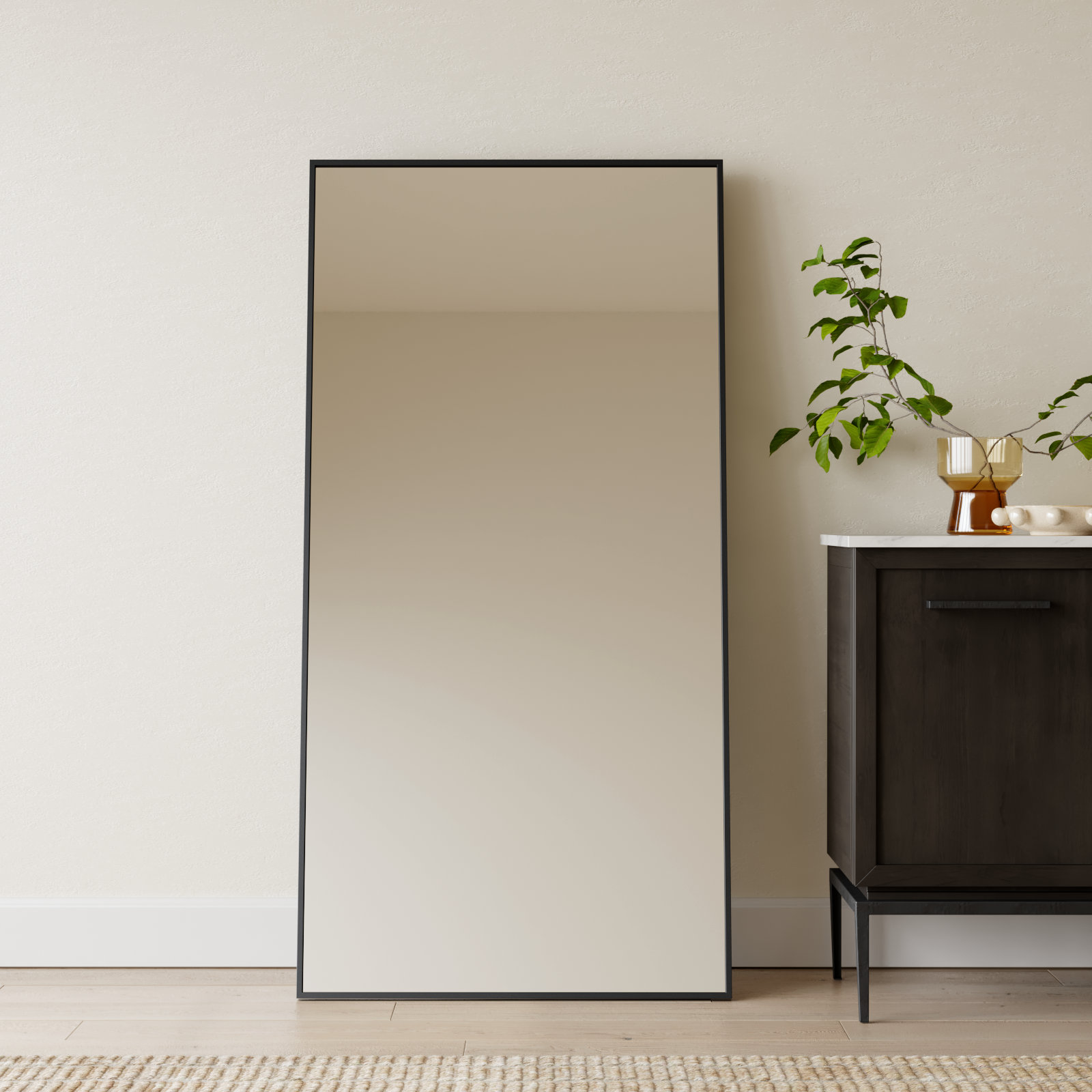 Sabine Full-Length Mirror, 60" x 30", Black
