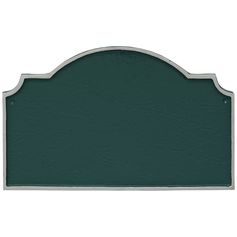 Plaque d’adresse murale sur 1 ligne vanderbilt, Vert forêt / argent, Oui