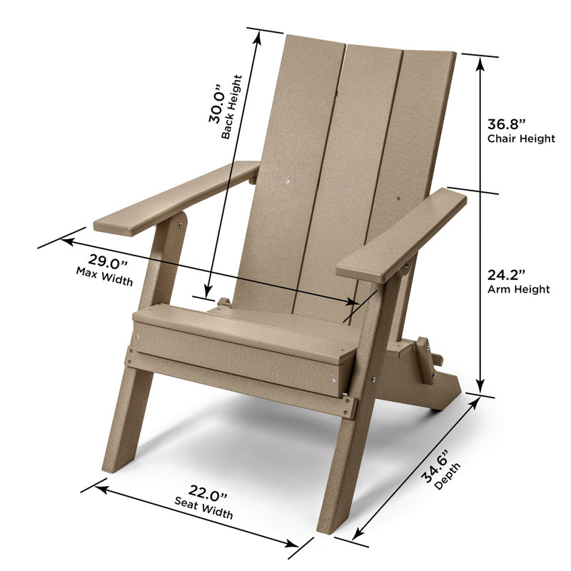 Chaise Adirondack pliante Birds Choice Stanton, Grès