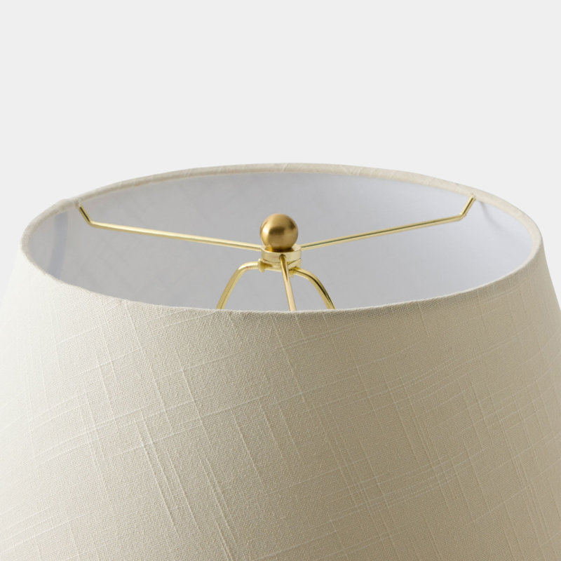 Conical Table Lamp, 33" H x 20" W x 20" D, White/Gray