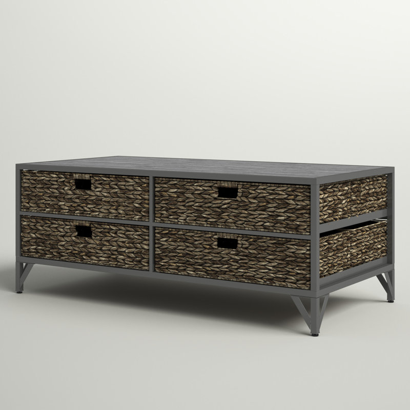 Table basse avec rangement Pensacola, gris