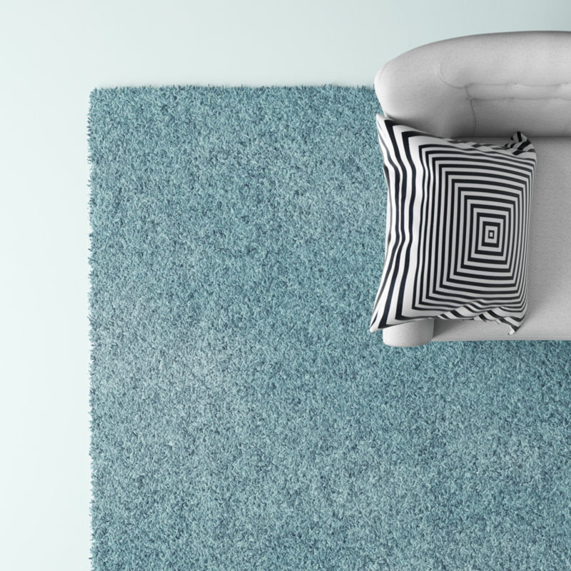Esterly Shaggy Duck Egg Blue Rug, Rectangle 160 x 230cm