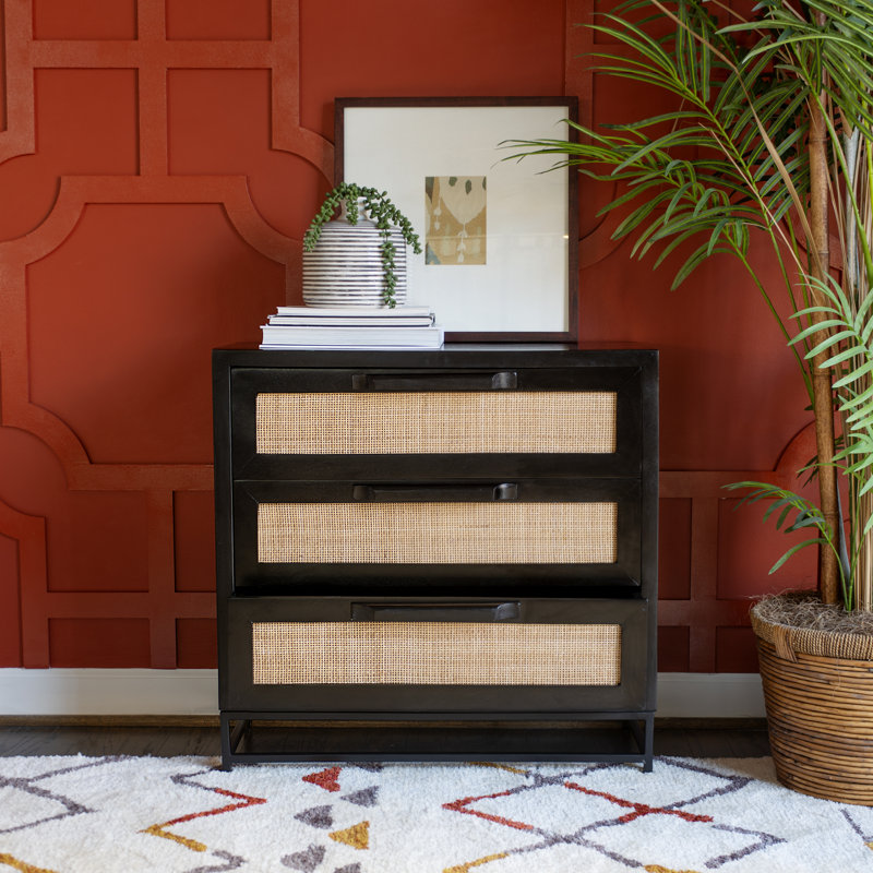 Commode 3 tiroirs Dunster, Noir