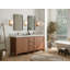Teck Elizabeth de 72 po X P 22 po Meuble-lavabo double en D naturel foncé avec quartz Cove Edge-106298323