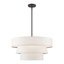 4 - Light Steel Dimmable Drum Chandelier-88580273-88580272