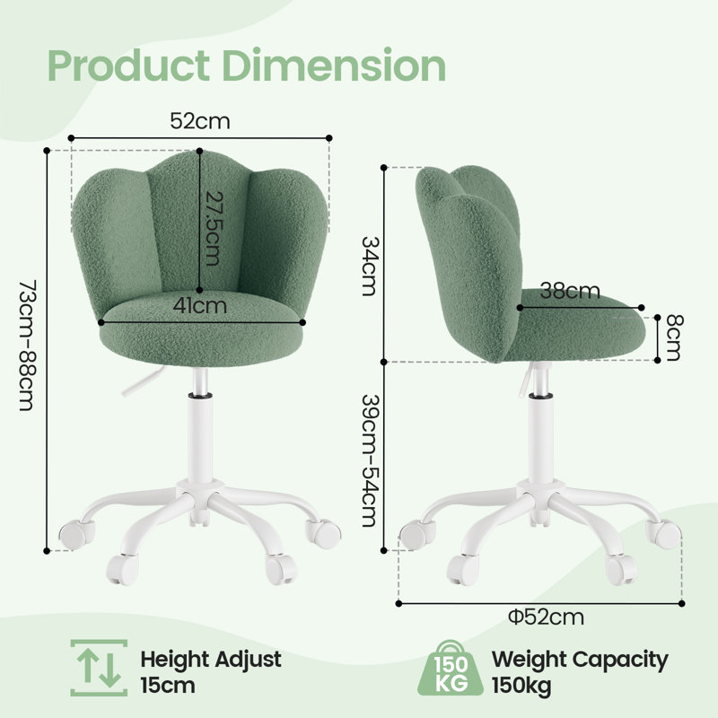 Office Chair, Green Boucle