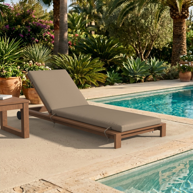 Lani Sunbrella® Outdoor Chaise Lounge Cushion, 25" W x 79" D, Sunbrella Play Camel