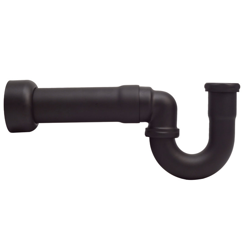 Ensemble de lavabo sur pied LA-Style avec siphon en P, conduites d'alimentation, brides et butées en angle