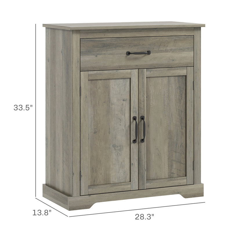 Buffet Buffet de style moderne gris avec tiroir et tablettes réglables