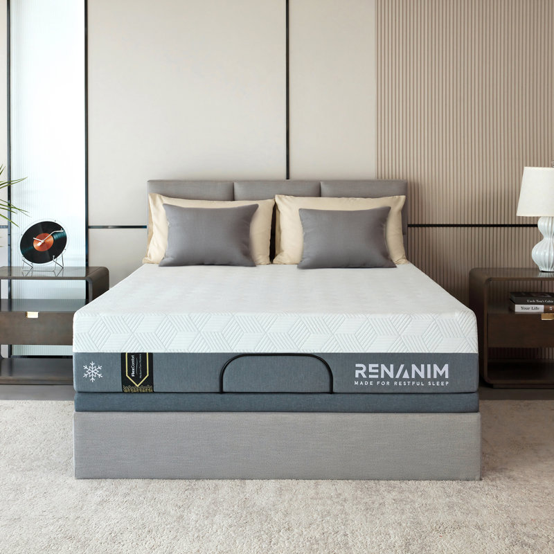 Renanim King Cooling Gel Memory Foam Mattress - 14 Inch – Breathable Comfort, Motion Isolation Mattress in a Box, King, 14