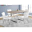 Table de salle à manger contemporaine de 60 po Taupe: aspect bois et table taupe en métal: base moderne