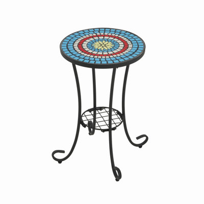 Patio Side Table with Shelf