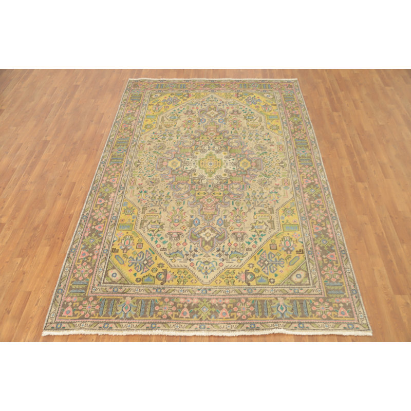 Tapis traditionnel rétro géométrique 6 x 9