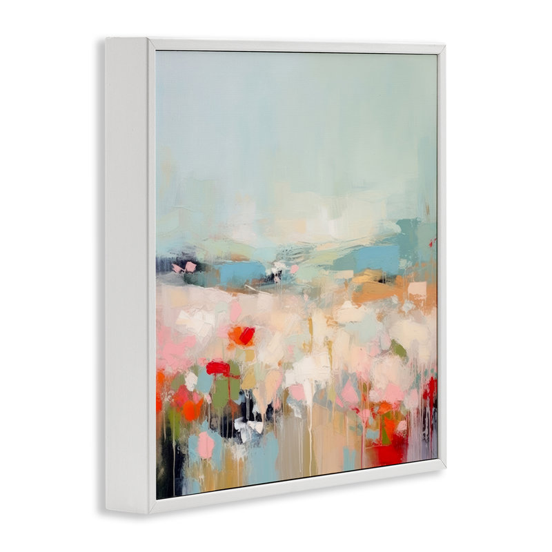 «Pastel Paint Drip Scene», art de la giclée encadrée par Irena Orlov, Giclée encadrée blanc bord de mer, H 12 po x l 12 po