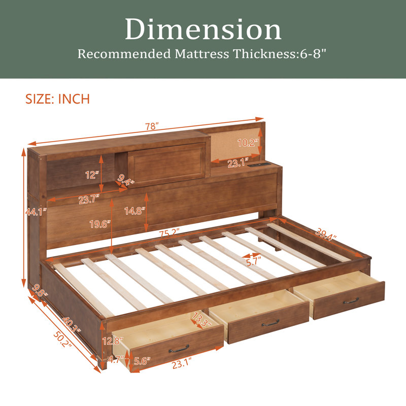 Kardin Daybed, Twin, Brown