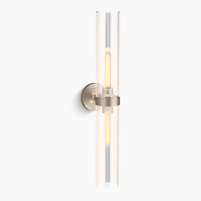 Purist 2 Light Indoor Bathroom Vanity Light Fixture, UL Listed