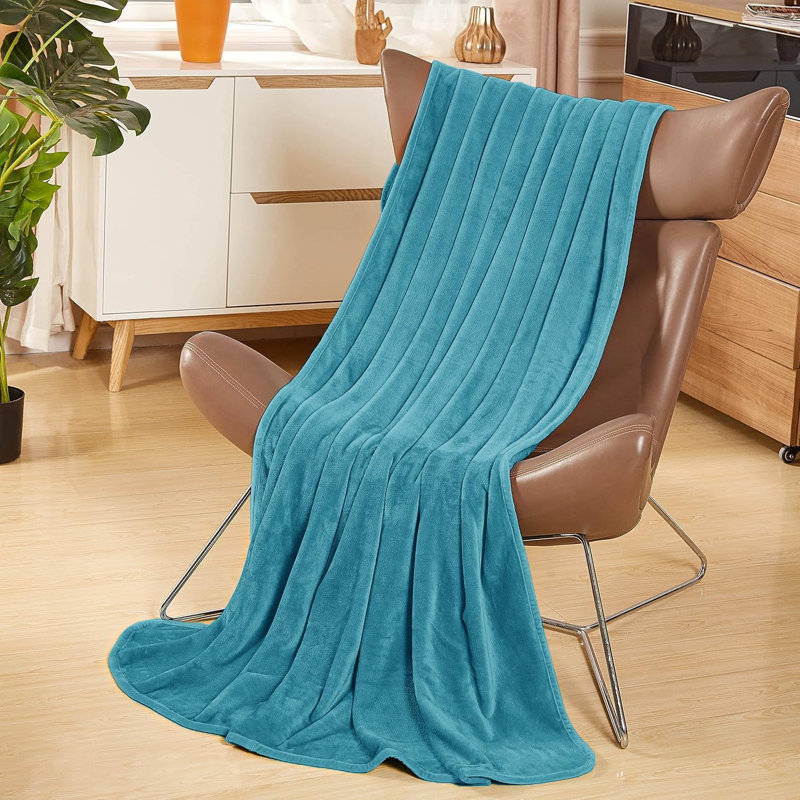 Abiram Plain Weave / Muslin Throw Blanket, 200cm x 150cm, Teal