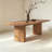 Nut-brown Rectangular Solid Wood Dining Table-1829412242