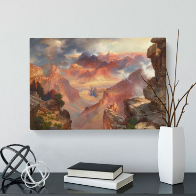Rocky Landscape by Thomas Moran - Wrapped Canvas Painting