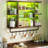33.4" Wide Wall Mounted Floating Shelf With Glass Shelves & Metal Hooks-1578975700